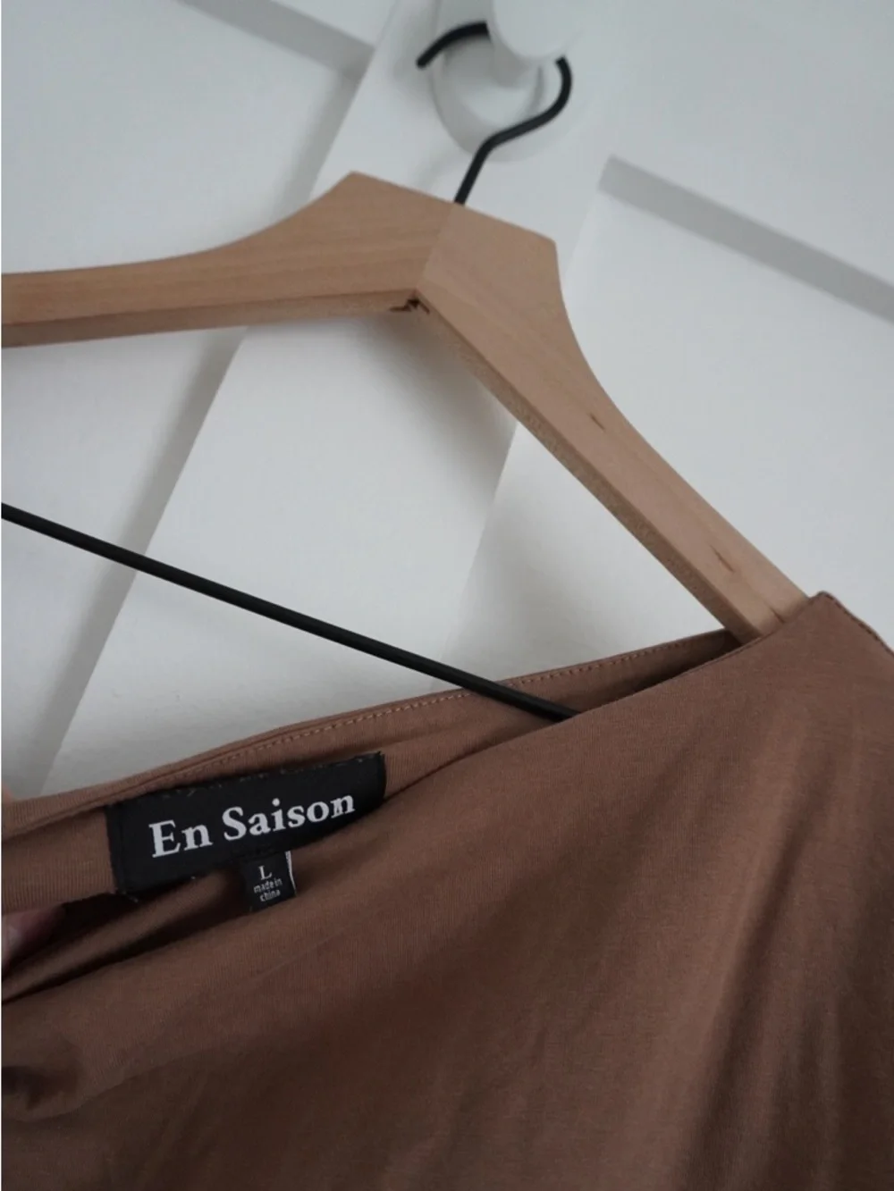 En Saison Parker Mixed Media Midi Dress Brown - Picture 4 of 5